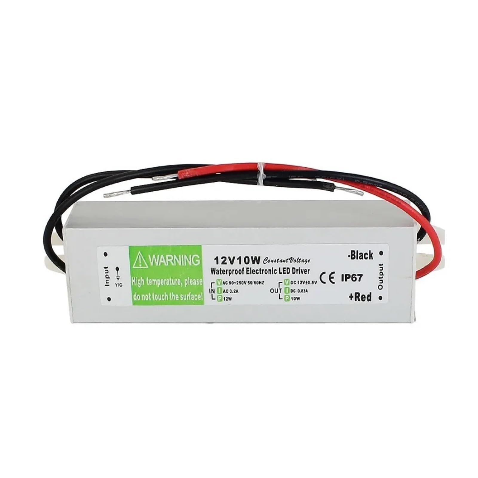10W AC a DC 12V impermeable IP67 controlador electrónico adaptador de fuente de alimentación al aire libre, luz subacuática/transformador de potencia de tira LED