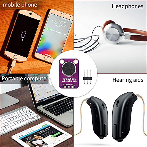 Youmile 5PACK Mikrofonverstärkermodul MAX4466 Electret Mikrofonverstärker GY-MAX4466 Breakout Sensor, mit einstellbarer Verstärkung Breakout Board für Arduino