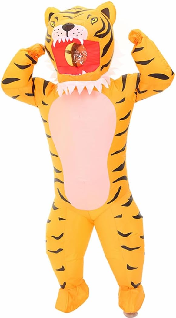 Inflatable Tiger Costume Adult,Inflatable Costumes Women Men,Full Body Tiger Blow Up Costume for Halloween Inflatables Party