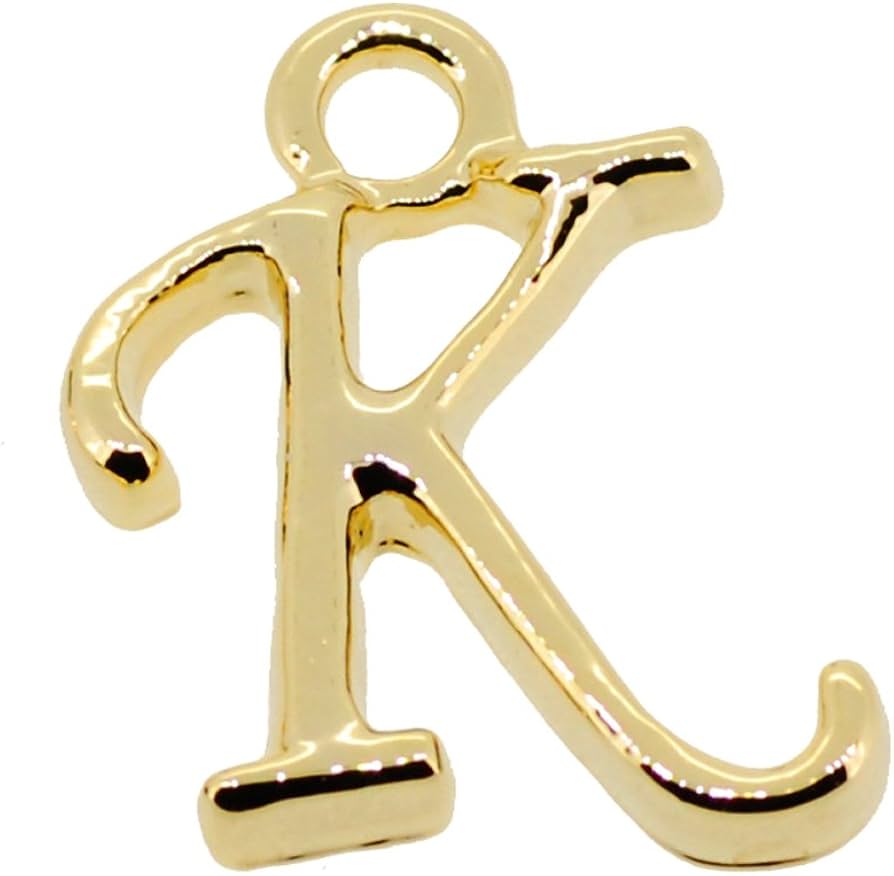 Amazon.co.jp: アルファベット イニシャル チャーム Kの文字 ゴールド