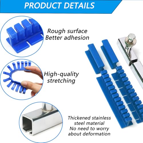 Image of Paintless Dent Removal Kit, 1 x T-bar Puller & 4 x Puller Lines & 2 x Stainless Steel Grooves, Professional PDR Tool Set for Car Dent Repair on Doors, Hoods & Body Panels