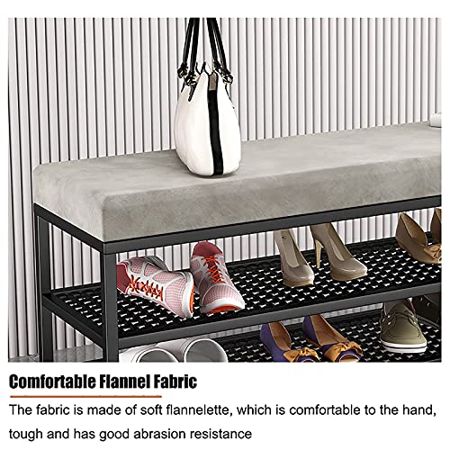 Meuble rangement chaussures petit espace banc tabouret rembourré - 5