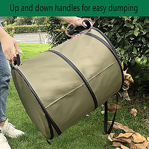 Image of Camping Trash Can, Pop-Up Trash Can /Recycle Bin, Reusable Yard Waste Bags /Lawn Bags /Leaf Bags, Car Garbage Can, Foldable Camping Recycling Bin 2-Pack (Green10gallons)