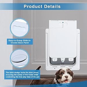   Medium-Dog-Doors-Plastic-Pets-Door-Doggy-Door-with-Magnetic-Locking-Panel-for-Home-Security-Automatic-Doggie-Door-Suitable-for-Small-Medium-Dogs-Cats-Easy-Install-Weatherproof-White