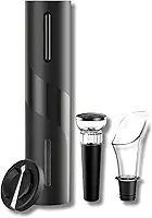 Kit Abridor de Vinho Elétrico Recarregável USB, com Cortador de Papel Alumínio, Derramador de Vinho e Rolha à Vácuo, Saca-rolhas Automático, Ótima Opção de Presente, Qualidade Premium