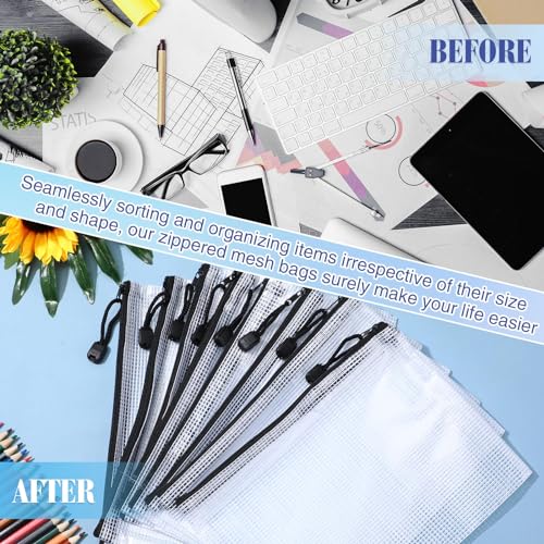 jetec 32 pcs mesh zipper bags toy storage bikini organizer bag bolsas para guardar trajes de bao waterproof zipper reusable pouch puzzle multipurpose for storage officeblack9 x 7 inch