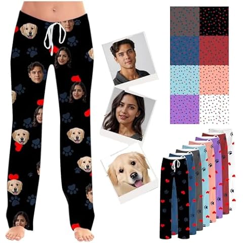 pj pants Personalized Pajamas for Men and Women Custom Pajama Pants with Photo Face Novelty Funny Valentines Pajamas Customized Gifts personalized valentines pjs Cover