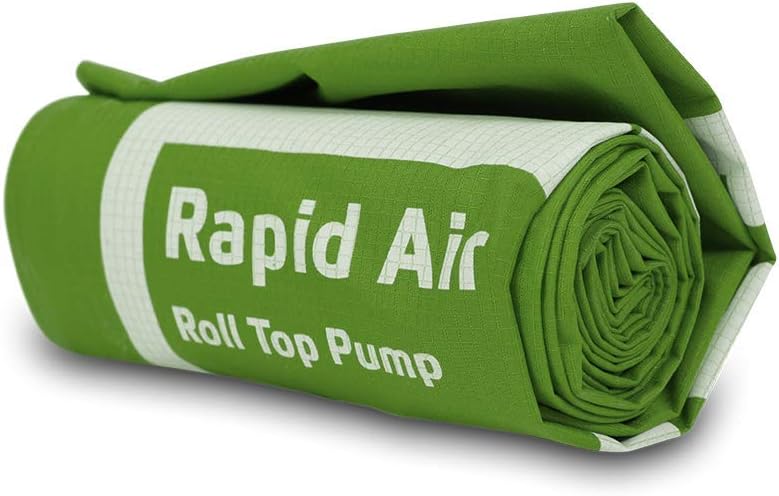 Rapid Roll-Top Air Pump for Flat Valve Sleeping Pads, Green