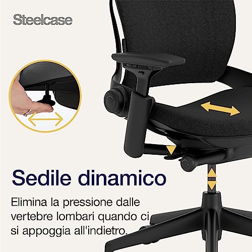 Sedia da ufficio ergonomica  Leap con supporto lombare LiveBack e schienale flessibile Onyx - Sedia gaming - Immagine 6