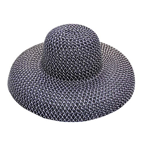 Hat, Ladies Summer Sun Hat Foldable Beach Cap Wide Brim Packable for Women Outdoor Sport Running Cap, Sunnywill Black