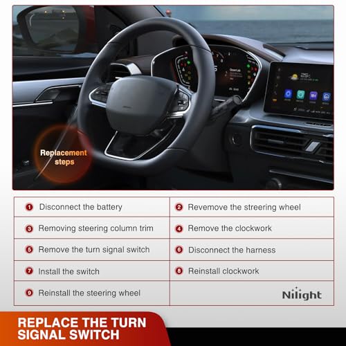 Image of Nilight Turn Signal Switch for 1995-2000 Chevy GMC Suburban C /K Series | Fit 1995 1996 1997 1998 1999 2000 Tahoe Express Astro Safari Savana Yukon Cadillac Escalade 1995-1997 Blazer S10 Jimmy Sonoma
