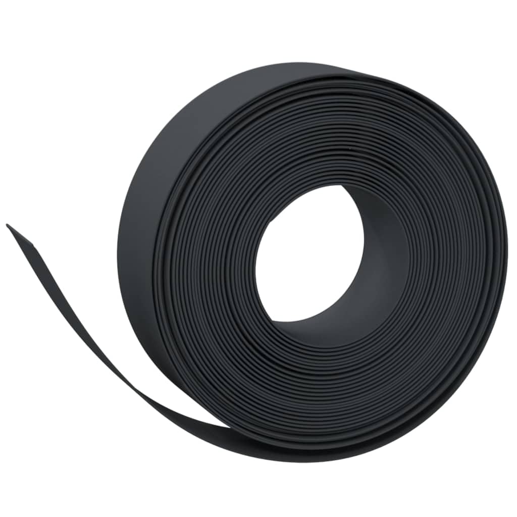 Krawędzie trawnika, 2 sztuki, czarne, długość 10 m, wysokość 15 cm, polietylen, elastyczne obramowanie grządki, krawędź koszenia, palisada do ogrodu, ogranicznik ścieżki, obrzeża podwórza