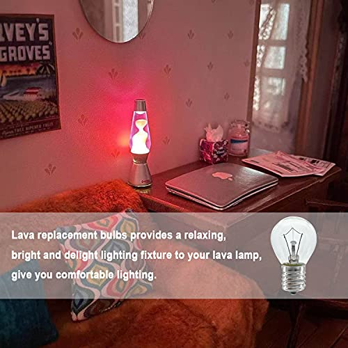 Lava Lamp Bulb, 6 Pack 25 Watt Lava Lamp Light Bulb, S11 E17 Base 120 Volt Lava Lamp Replacement Bulb For 14.5 Inch Glitter And Lava Lamps - Dimmable - Warm White #TOP5