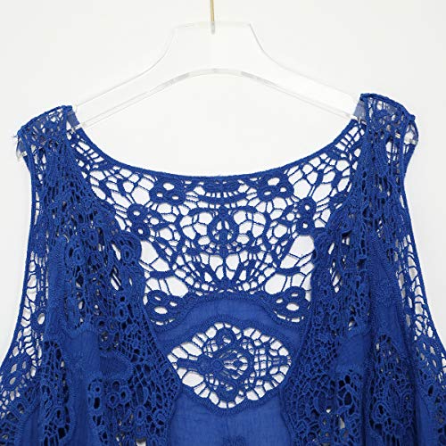 Image of JASTIE Women Open Stitch Cardigan Boho Sleeveless Hippie Summer Hollow Out Solid Crochet Vest