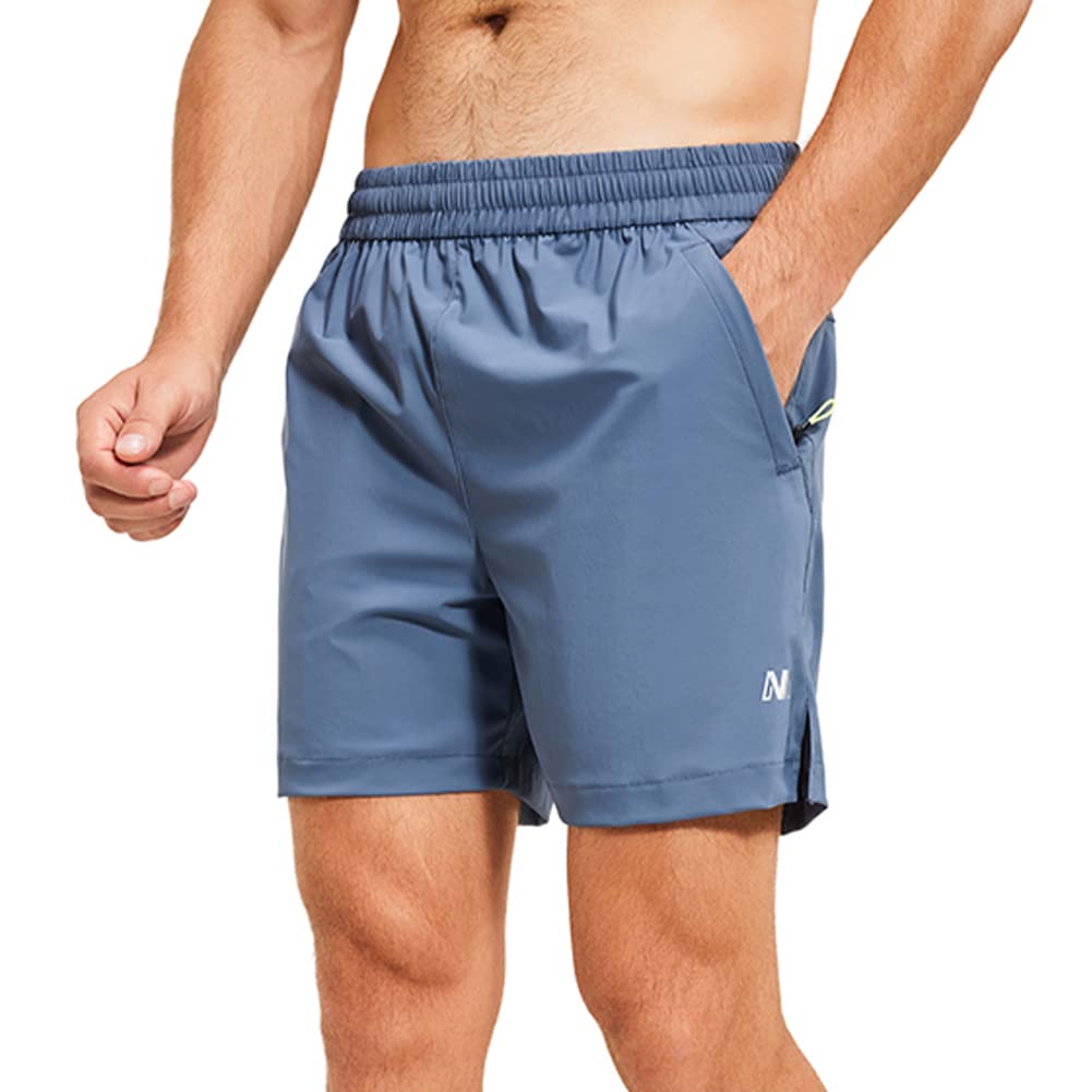 NIMENJOJA Men's Workout Running Shorts Quick Dry Lightweight Athletic  Gym Shorts for Active Training with Zipper Pockets