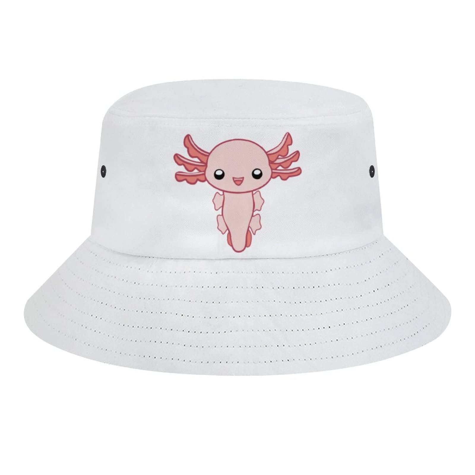 Axolotl Bucket Hat Unisex Travel Sun Fisherman Hats Summer Beach Lightweight Outdoor Cap for Men Women Boys Girls Kids