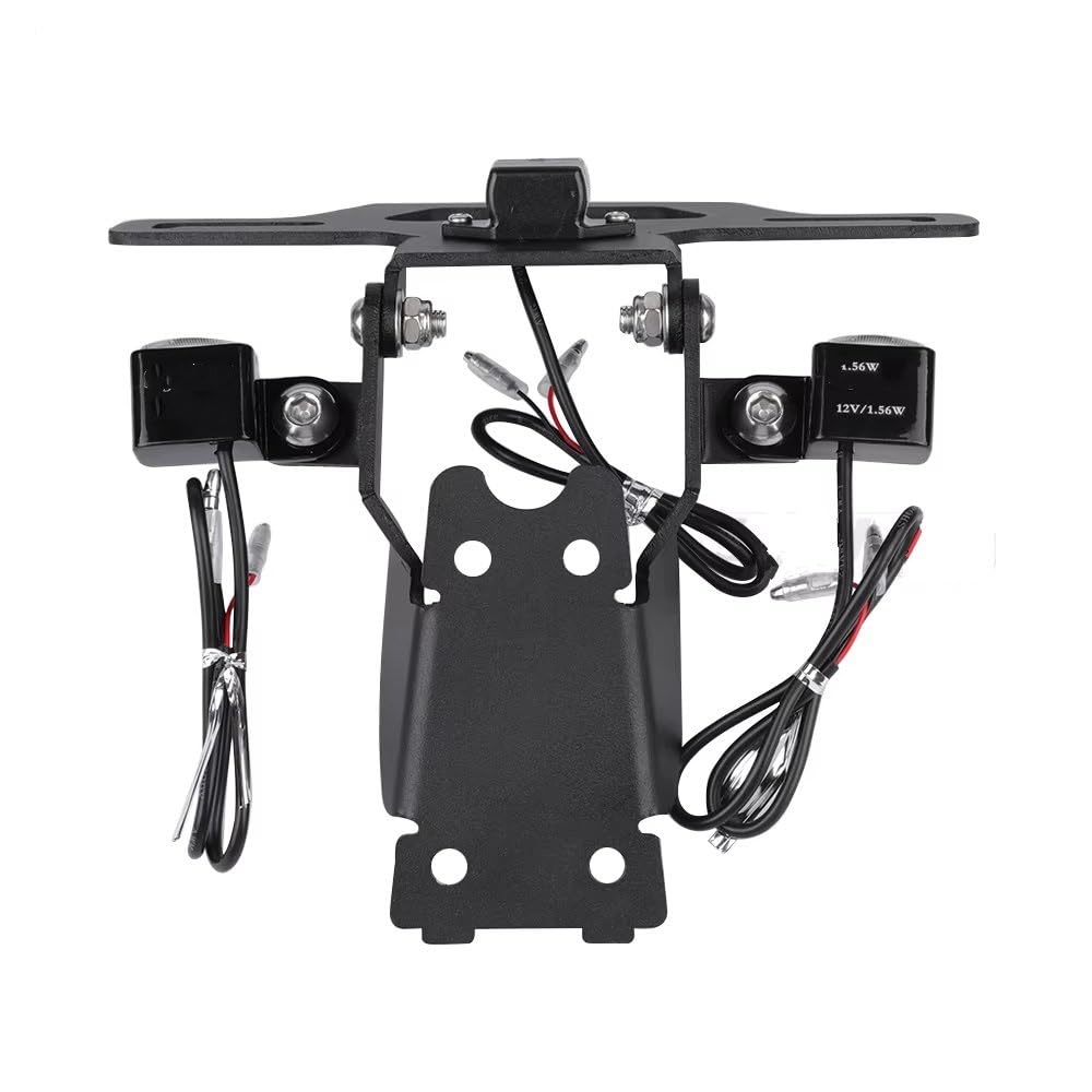 para CB500 para Hornet 500 Motocicleta Plegable Matrícula Trasera LED Señal Giro Guardabarros Eliminador Trasero Ordenado Soporte Matrícula Motocicleta(C Holder lgiht)