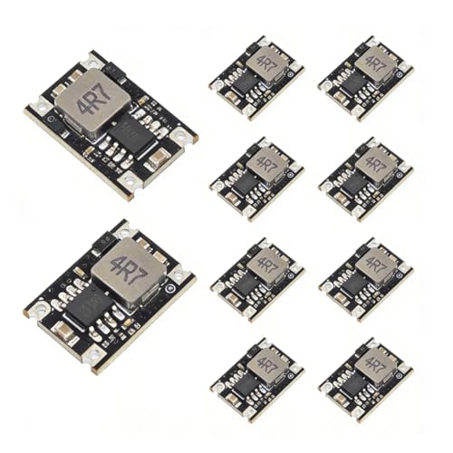 10-Pack DC-DC Adjustable Step-Down Voltage Regulator Module Kit - 5V-30V Input to 3.3V/5V/9V/12V Selectable Output, 3A 36W for Arduino, Car, Motorcycle, Solar, DIY Electronics