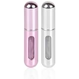 VIGOR PATH Perfume Travel Refillable Mini Spray Bottles - Portable Mini Refillable Perfume Atomizer Bottle Spray&comma; Scent Pump Case for Travel &lpar;Variety Pack of 2&rpar;