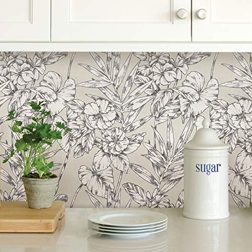 Nuwallpaper Nus3145 Grey Cayman Peel & Stick Wallpaper, Neutral #TOP6