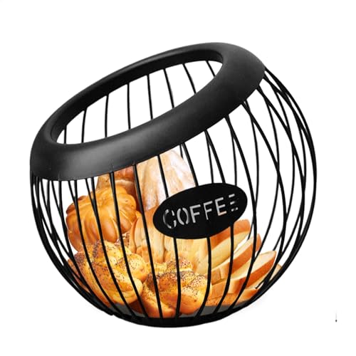 Cesta para cápsulas de café, soporte de hierro de gran capacidad, elegante organizador de escritorio, almacenamiento que ahorra espacio para encimera de cocina, accesorio moderno para estación de café