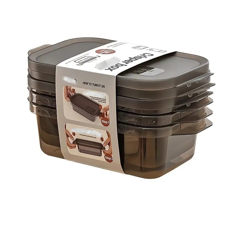 Image of SOLIGT CHONGZFU Pack of 6 Fridge Storage Containers, 1100ml, Freezer Safe,BPA Free,Food Grade Boxes for Kitchen Meal Prep,Vegetables,Fruits, Snacks,Leftovers,Stackable Space Saving Organizer