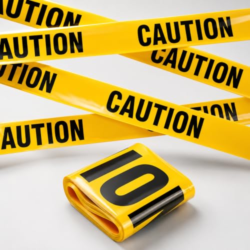 CARGEN Hazard Tape Black And Yellow 20m Caution Safety Warning Police Quarantine Tapes Non Adhesive for Halloween Birthday Party Decor Decorations Bloody Spy Caution Crime Scene Props