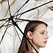Meaudiwes Fashion Compact Auto Folding Umbrella Windproof Travel Umbrella For Rain & Sun Gold White Marble Art