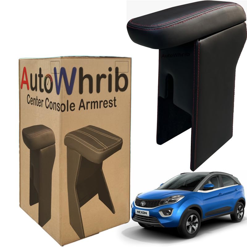Image of Car Arm Rest For Nexon Armrest with Storage Box & Soft Cushion Pad, Luxury Arm Rest, Black Colour