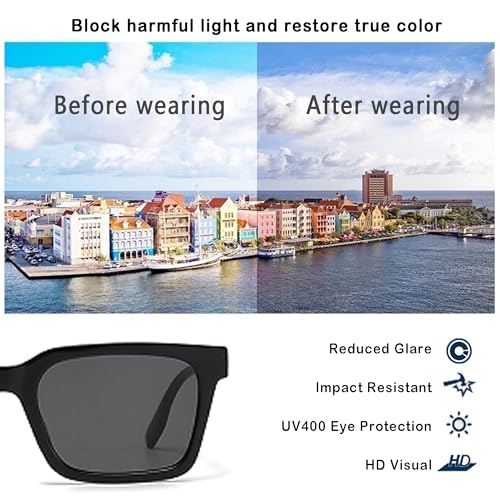Kursan Trendy Rectangle Sunglasses for Men Women Classic Lightweight Frame Shades3