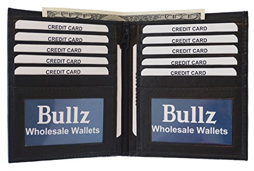 Bullz Wallets Men's Genuine Leather European/Hipster Bifold Wallet With 2 ID Windows2