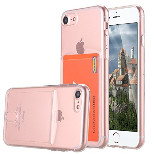 iPhone 8 / 7 Case, LONTECT Ultra Slim Thin Crystal Clear Flexible TPU Case with Card Slot for Apple iPhone 8 / 7