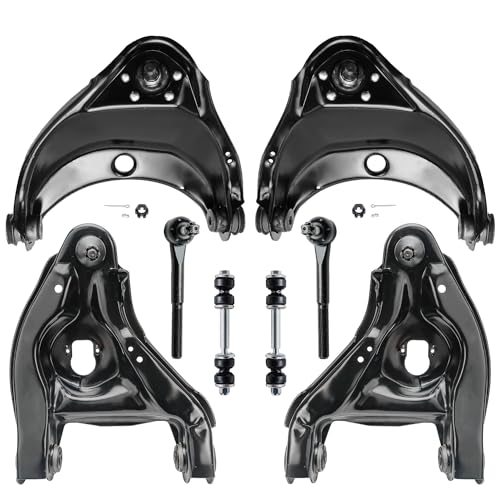 Image of Detroit Axle - 8pc Front End Control Arms Kit for Chevrolet Tahoe GMC Yukon C1500 C2500, 4 Upper & Lower Control Arms w /Ball Joints 2 Tie Rod Ends 2 Sway Bar Links Replacement