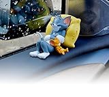 JENTRASHOP Tom & Jerry Cute Sleeping Car Interior Accessory I Adorable Toy for Car Dashboard & Tabletop | Decorative Plastic Showpiece for Home & Office Collectible Figurine, 8 cm, 6 cm.