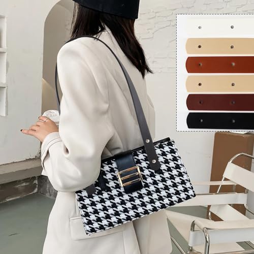TOKSEO 12 Stück Taschenhenkel PU Taschengriffe Leder Schultergurte 60 cm Abnehmbare Ersatz Handtasche Zubehör Taschenriemen mit 48 Nieten für Handtasche Geldbörsen (6 Farbe)