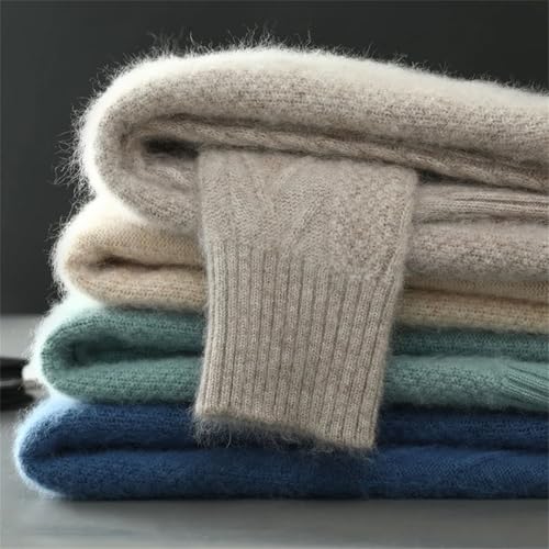 Men's Crewneck Solid Sweaters Long Sleeve Pullover Thickened Cashmere Knitted Jumpers2