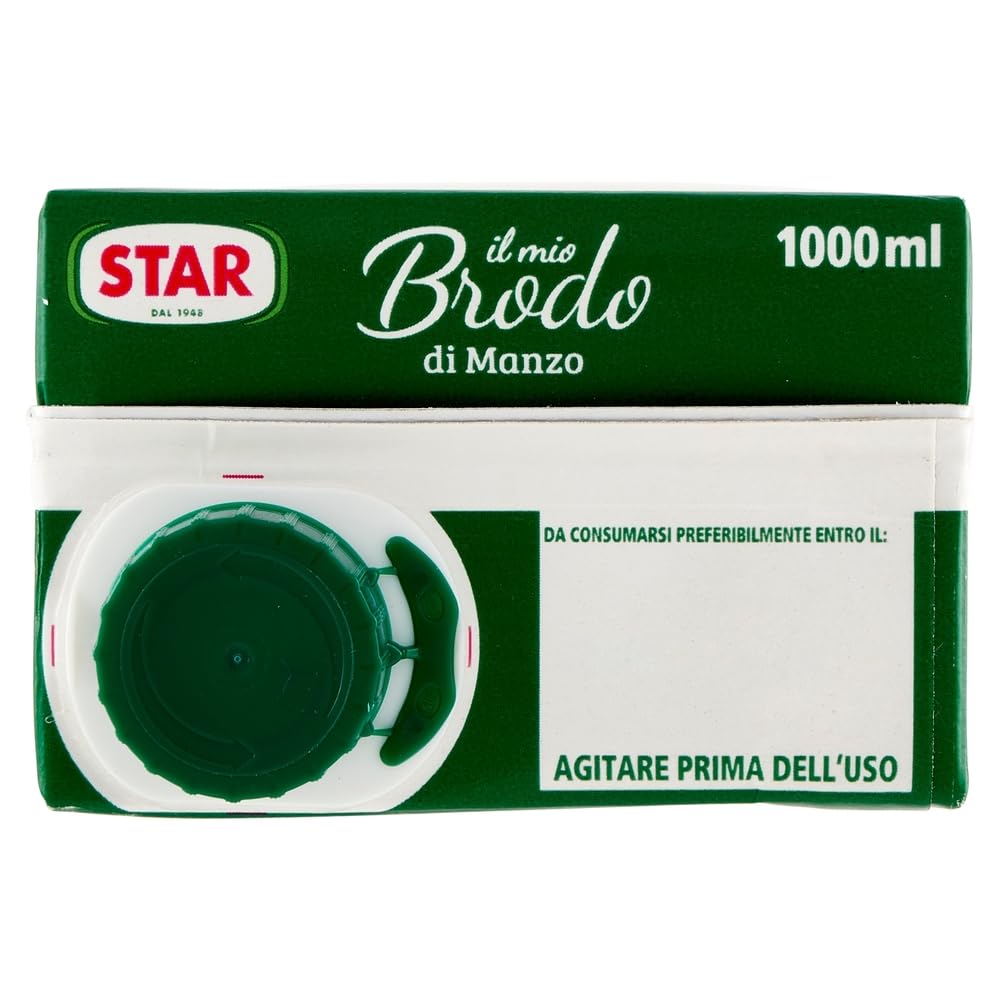 STAR Il Mio Brodo di Manzo - 30% sal, 12 x 1 l, caldo líquido preparado, 100% natural, sin conservantes, sin gluten + llavero Beni Culinari gratis