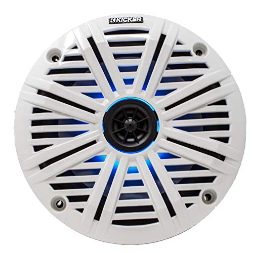 Image of KICKER 6.5 inch LED Marine Speakers (3 Pair) White Salt Water Grills OEM Replacement Speakers