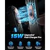 1Zero Auto Clamping Wireless Car Charger Sturdy Cup Phone Holder Mount 15W Fast Charging for iPhone 16 15 Pro Max Plus 14 13 12 11 XS X Samsung S24 Ultra S23 S22 S22 S21 S20 Pixel 8 Pro 7 6 5 4
