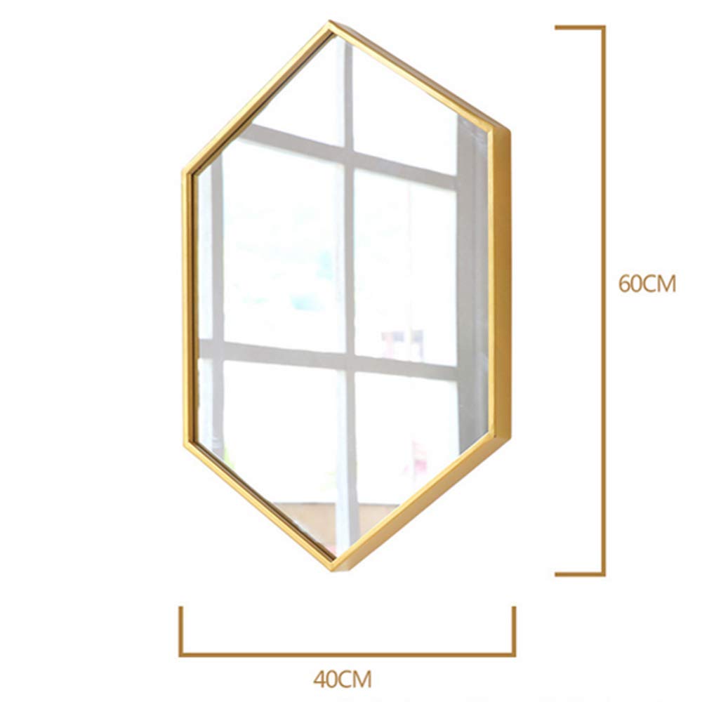 XINYU Espejo De Maquillaje Minimalista Hexagonal De Hierro Forjado Xquisito Espejo De Maquillaje para El Hogar De Belleza Montado En La Pared Adecuado para Cualquier Estilo De Hogar Moderno,Black