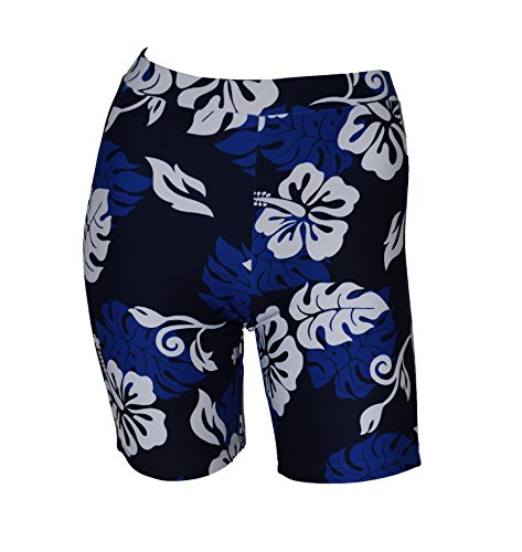 Private Island Women UPF 50+ Skinny Beach Board Shorts Swimsuit Hot Pants Bathing Swim Rash Guard Bottom (XXL, BwW)