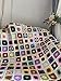 RISEON Handmade Granny Square Crochet Throw Blanket Sweater Style Mat, Crochet Quilt, Multicolor Boho Travel Accent Decor Throw for Sofa Comforter Couch Bed Recliner Living Room Bedroom 47
