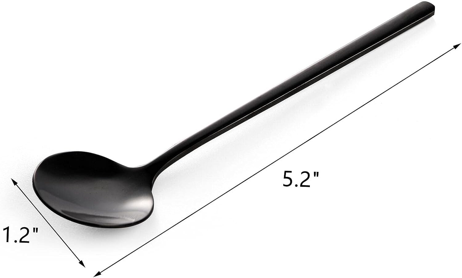 Dicunoy 12 Pack Black Espresso Spoons, 5 Inch MIni Coffee Tea Spoons, 18/10 Stainless Steel Small Spoon for Sugar, Dessert, Cake, Ice Cream, Antipasto, Cappuccino - Image 2