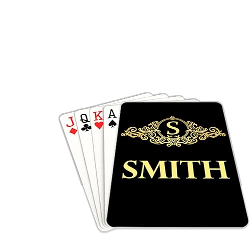 Miniatura 2 de Cartas de juego de cartas con inicial, personalizadas, elegante, dorada, decorativa, con texto, tarjetas de tamaño estándar para fiestas, bodas,