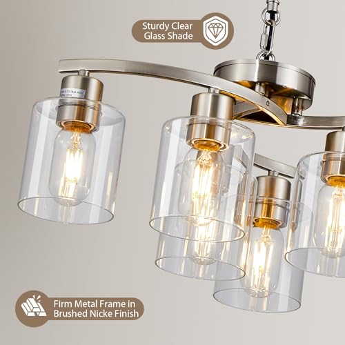 Doltoro D148-052-06-SB Brushed Nickel Modern Farmhouse Chandelier 6 Light Chandeliers thumb #3