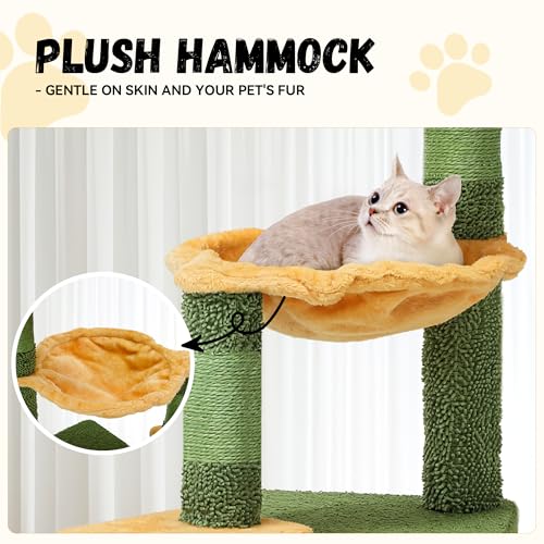 Árbol para gatos DWVO 37 pulgadas con cepillo de autoacicalamiento miniatura 3