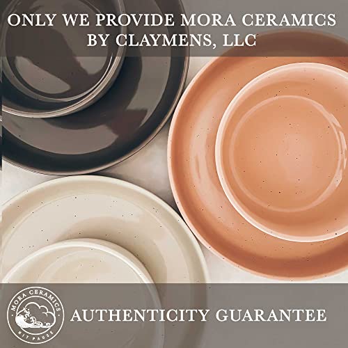 Mora Ceramic Flat Pasta Bowl Set Of 4 - 35Oz, Microwave Safe Plate With High Edge - Modern Porcelain Dinnerware For Kitchen And Eating, Large Wide Bowls/Plates For Serving Dinner, Salad, Etc- Neutrals #TOP3