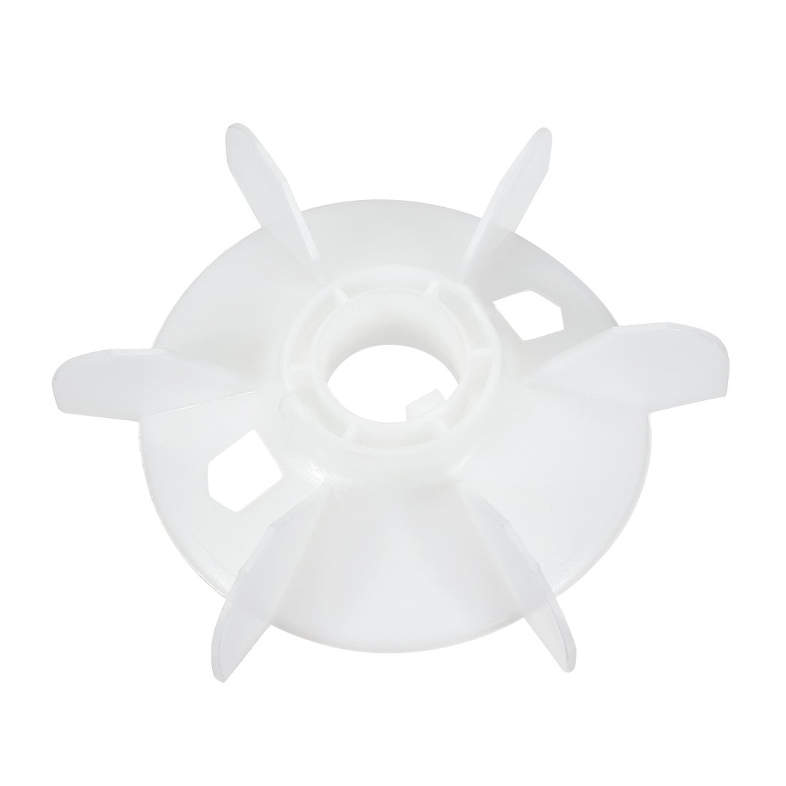sourcing map Motor Fan Blade 180mmx38mm D Shape Bore White Engineering Plastic with 6 Vanes
