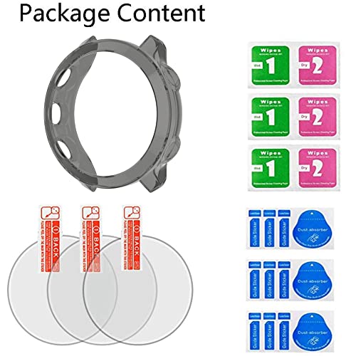 Image of SHUAXI Watch Screen Protector (3+1Pack) Compatible for Garmin Forerunner 55,Tempered Glass Film Anti-Scratch High Definition Full Coverage and Soft TPU Protective Case,Transparent,D35MM