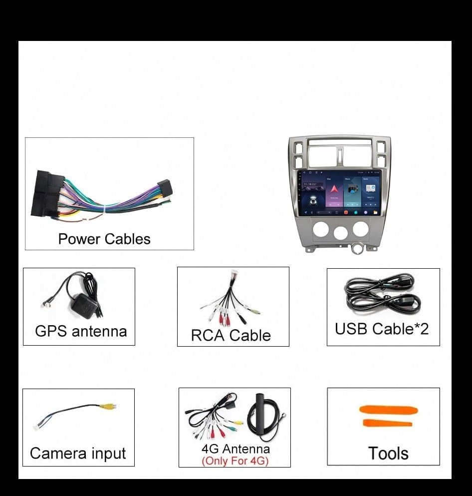 Radio de coche audio estéreo 2 DIN con Android Auto inalámbrico 5